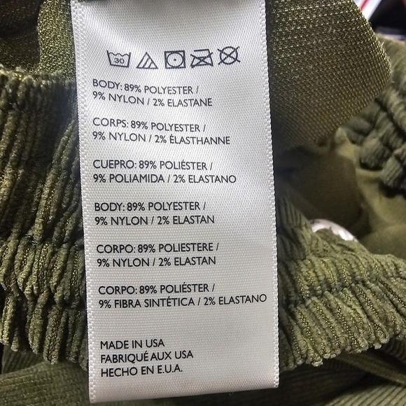 Urban Renewal Pants Size S Green Corduroy Sweatpants Elastic Drawstring Waist - Picture 11 of 12